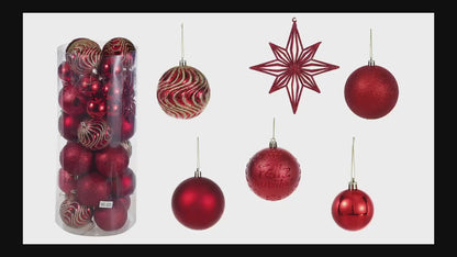 SINT Christmas Red Golden Hangings Balls Ornaments for Xmas Tree Decoration