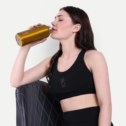 Carbonated Sports Bottle- Leak Proof 27 oz| 800 ML Gold