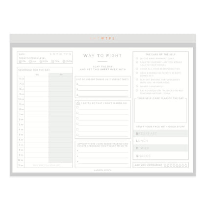 Smtwtfs Daily Planner Desk Pad Hazelnut Cream