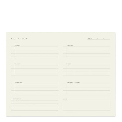 Weekly Overview Notepad