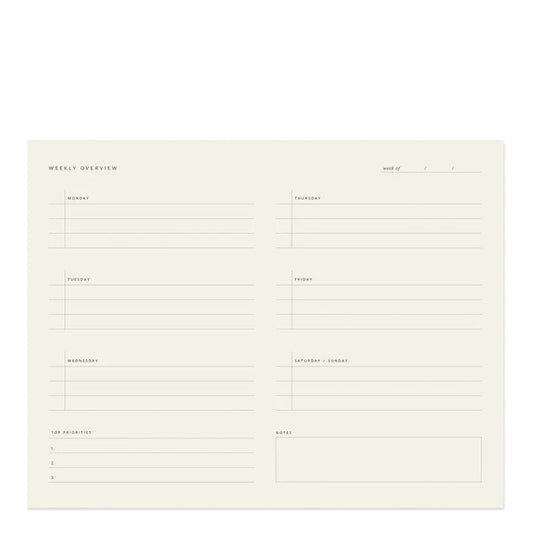 Weekly Overview Notepad