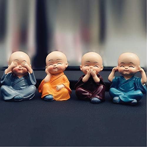 Cute Monk Statue Miniature- Set of 4