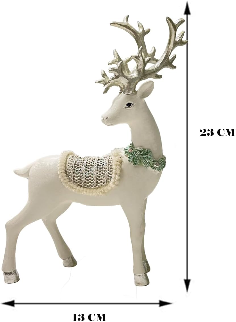 ELK Statue Ornaments for Christmas | Reindeer Fortune Seeking Decoration Modern Retro Art Standing Posture | Christmas Decoration for Home
