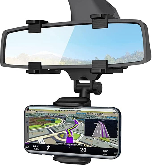 SINT Rear View Mirror Car Mount Bracket, Truck Phone Holder Clip Car Cradle, Smartphone Vehicle Stands for 4.7-6.5 inches Phones | Universal Car Mobile Stand for Rearview and Map View