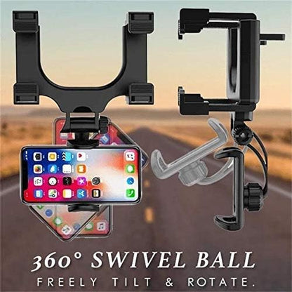 SINT Rear View Mirror Car Mount Bracket, Truck Phone Holder Clip Car Cradle, Smartphone Vehicle Stands for 4.7-6.5 inches Phones | Universal Car Mobile Stand for Rearview and Map View