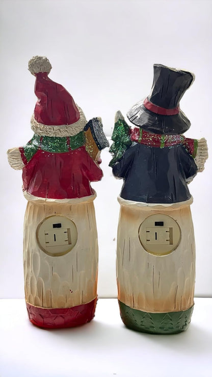 Home Christmas Snowman Decor, Snowman Figurines Resin For Christmas Table Top For Decoration