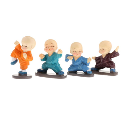 Cute Monk Statue Miniature- Set of 4