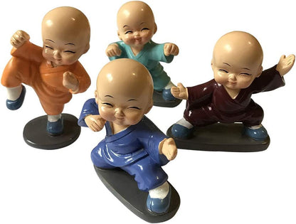 Cute Monk Statue Miniature- Set of 4