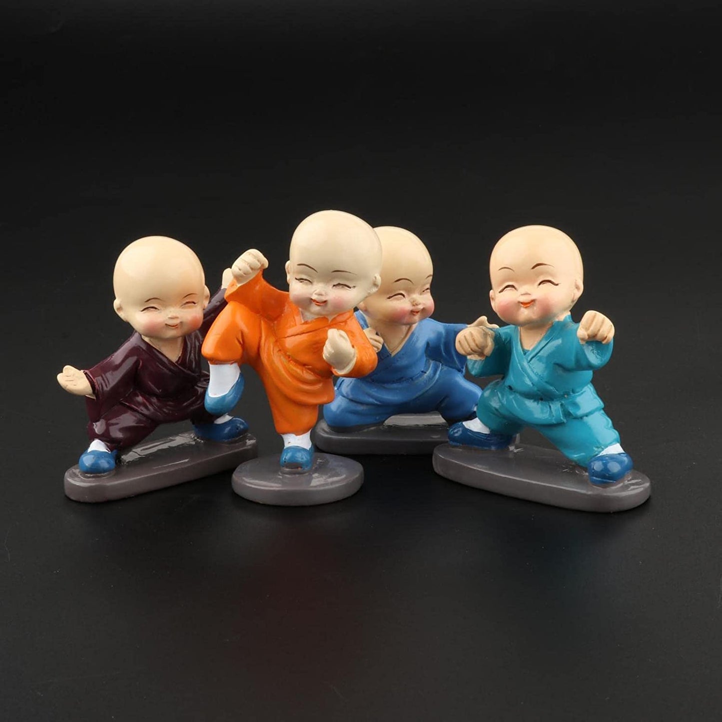 Cute Monk Statue Miniature- Set of 4