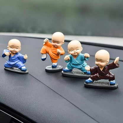 Cute Monk Statue Miniature- Set of 4