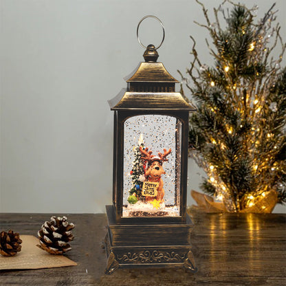 Christmas Musical Snow Globe Lantern, LED Glittering Hanging Lantern Decoration for Festival Gift Christmas Decorations, Home Decor Holiday Party Table Desk