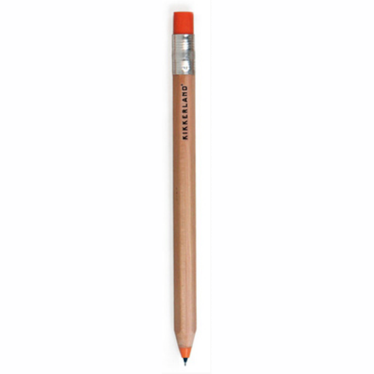 Kikkerland Mechanical Pencil 0.5mm Wooden with Eraser