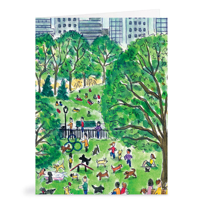 Michael Storrings Dog Park in Four Seasons 16 Note Cards