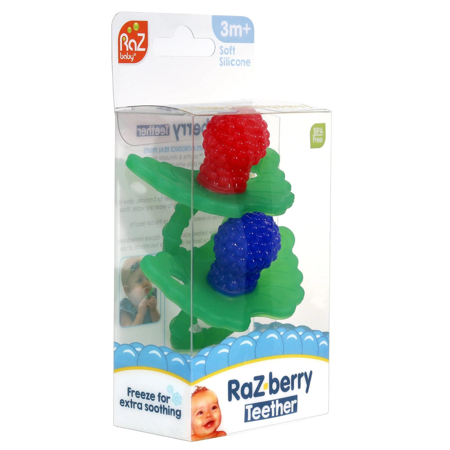 RaZberry Teether 2PK - Red & Dark Blue