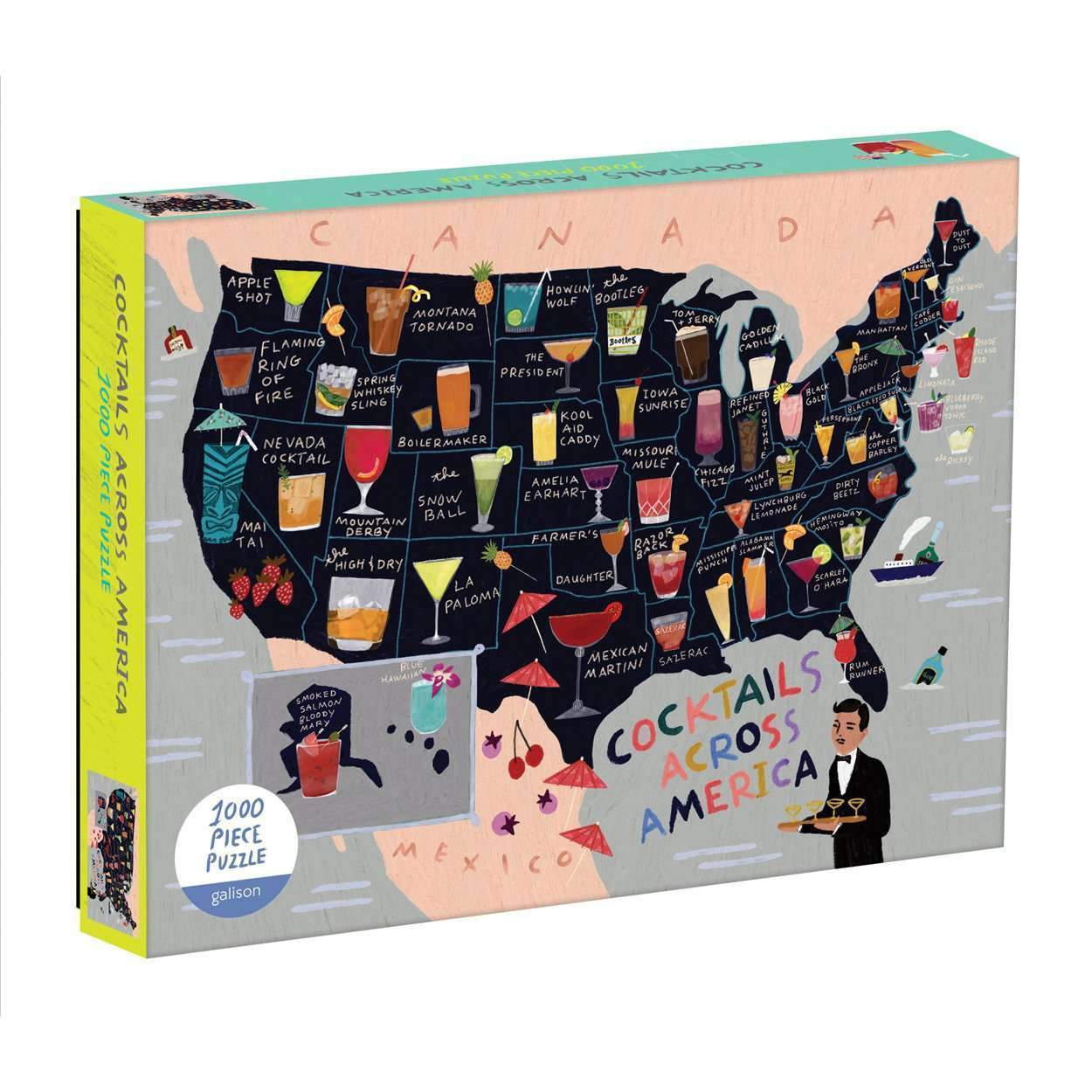 Anne Bentley Cocktail Map Of The USA 1000 Piece Jigsaw Puzzle