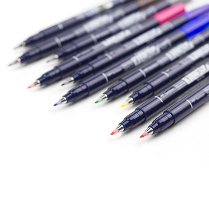 Tombow - Fudenosuke 10 Colors Brush Pens