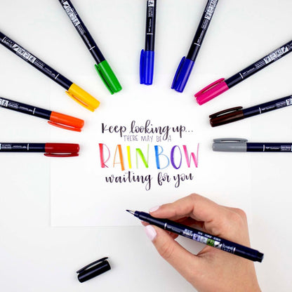 Tombow - Fudenosuke 10 Colors Brush Pens