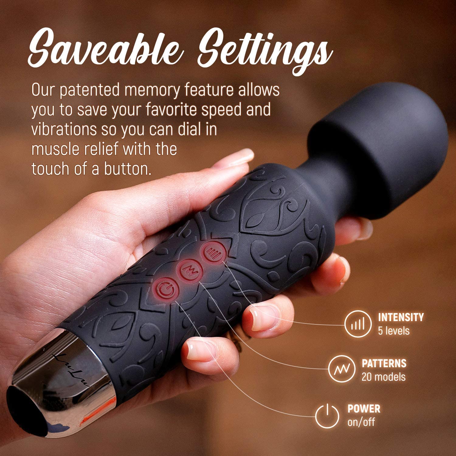 Lulu 11 Handheld Electric Personal Massager: Black