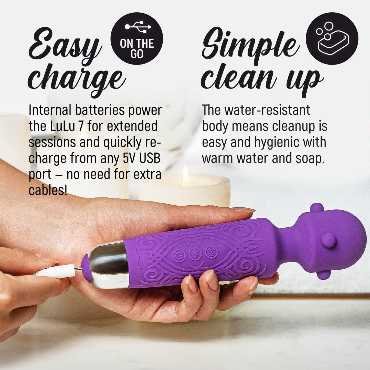 Lulu 7 Handheld Electric Personal Massager: Purple