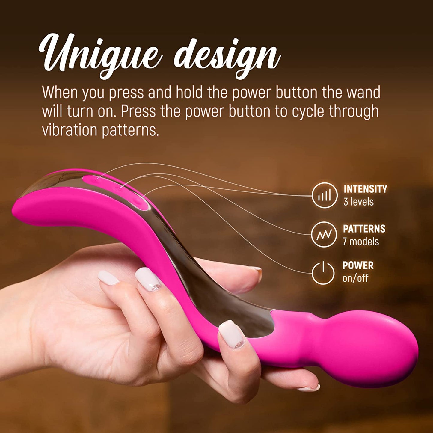 Lulu 8+ Handheld Electric Personal Massager: Pink