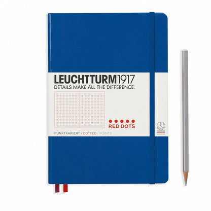 Notebook Medium (A5) Hardcover,Royal Blue, Red Dots