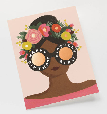 Flower Crown Birthday Girl Birthday Card