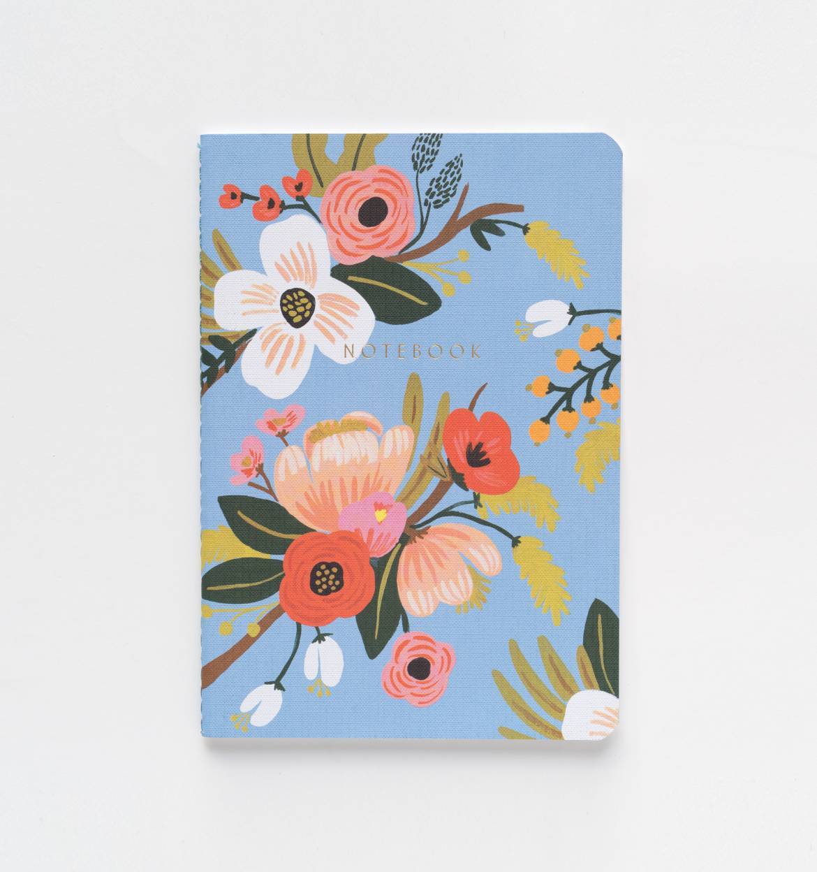 Lively Floral Set Of Three Stitched Notebooks