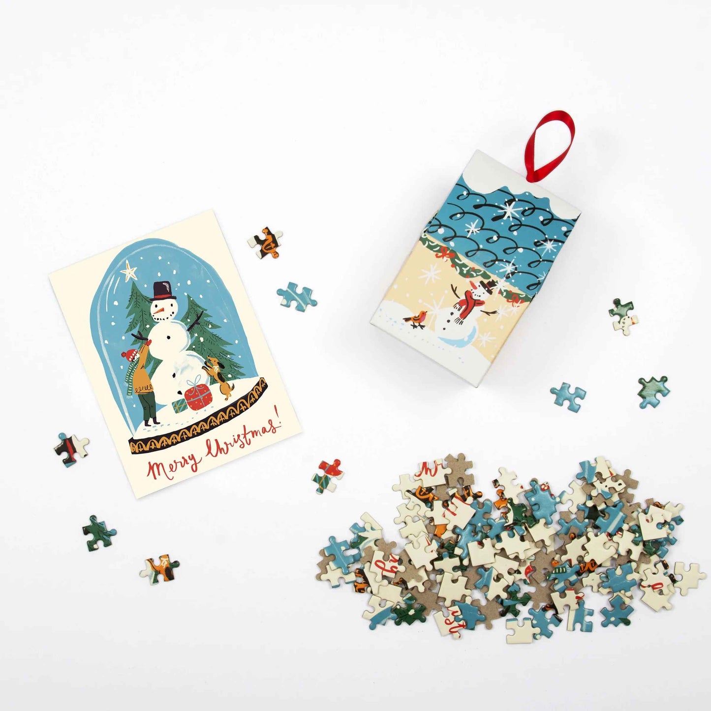 Galison Christmas Car 130-Piece Puzzle Ornament – Mini Puzzle