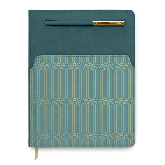 Teal Two Tone - Vegan Leather Undated Planner W/Pen and Pocket